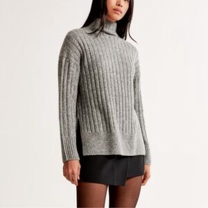 A&F Ribbed Funnel Neck Sweater